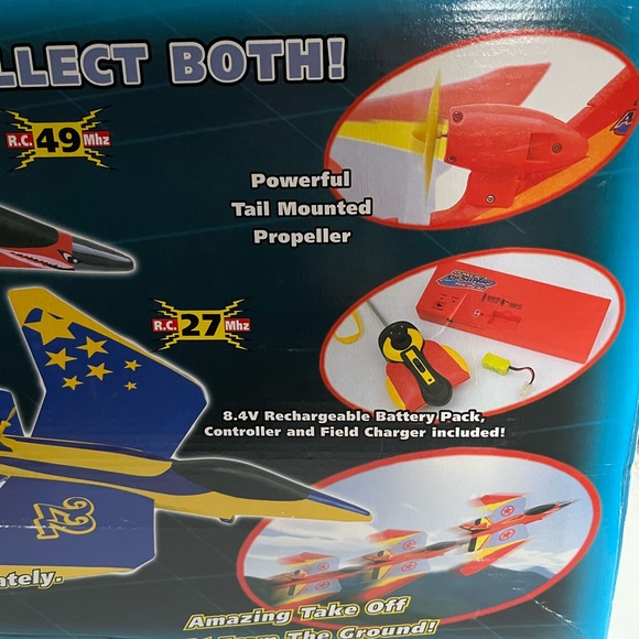 New Vintage 2003 Hasbro Power Air Surfer SkyWolf RC Toy Remote Control Airplane - Picture 4 of 10